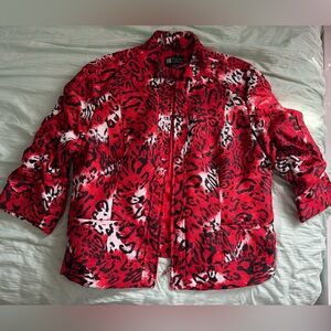 Toni Red Animal Print Bomber Jacket